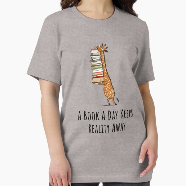 Item preview, Funny Giraffe Holding a Stack of Books -  A Book A Day Keeps Reality Away - Book Lover Shirt, Phone Cases And Other Gift designed and sold by MemWear.