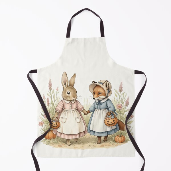 Item preview, Autumn Companions – Rabbit & Fox in Pastel Dresses designed and sold by Pasteltone.