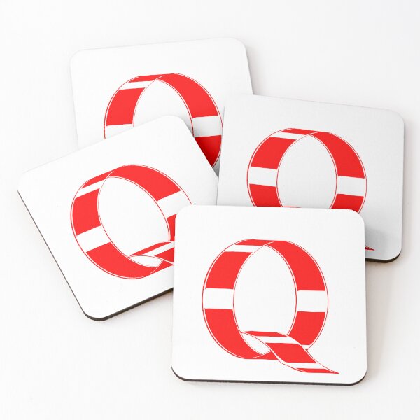 Item preview, Letter Q – Retro Red Ribbon Monogram Calligraphy designed and sold by uncoXab.