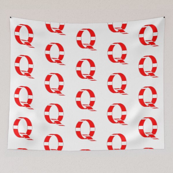 Item preview, Letter Q – Retro Red Ribbon Monogram Calligraphy designed and sold by uncoXab.