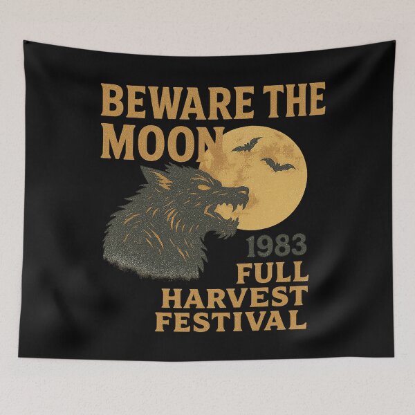Item preview, Beware the Moon – Vintage Werewolf Horror Festival Design designed and sold by AddictiveDesign.