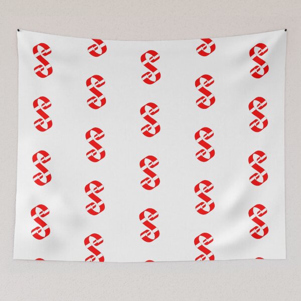 Item preview, Letter S – Retro Red Ribbon Monogram Calligraphy designed and sold by uncoXab.