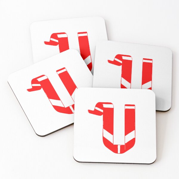 Item preview, Letter U – Retro Red Ribbon Monogram Calligraphy designed and sold by uncoXab.