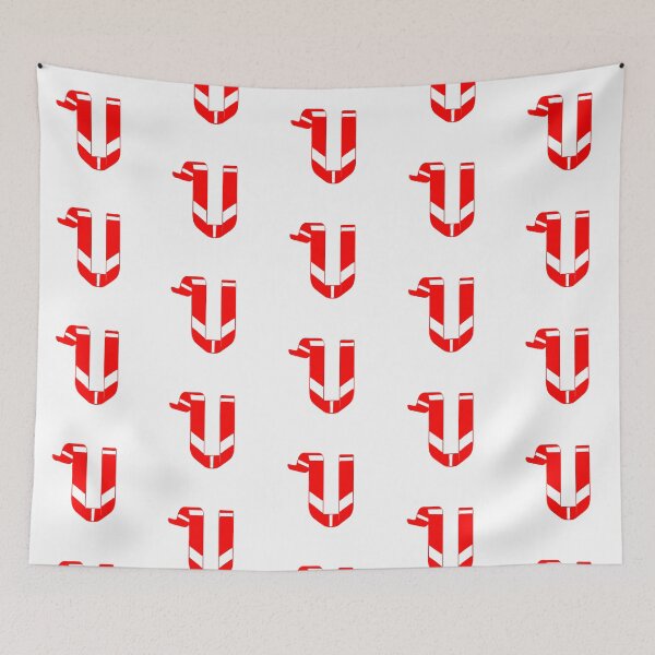 Item preview, Letter U – Retro Red Ribbon Monogram Calligraphy designed and sold by uncoXab.