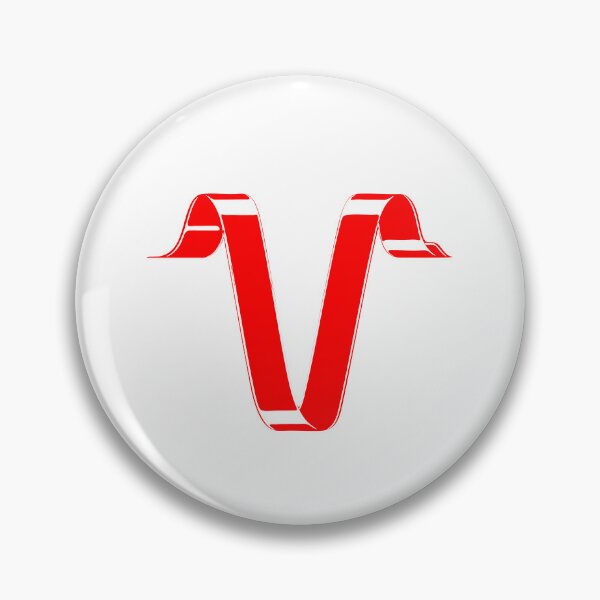 Item preview, Letter V – Retro Red Ribbon Monogram Calligraphy designed and sold by uncoXab.