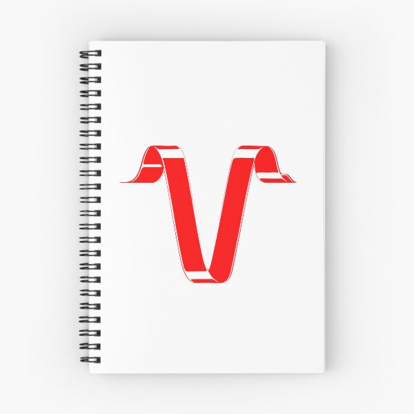 Item preview, Letter V – Retro Red Ribbon Monogram Calligraphy designed and sold by uncoXab.