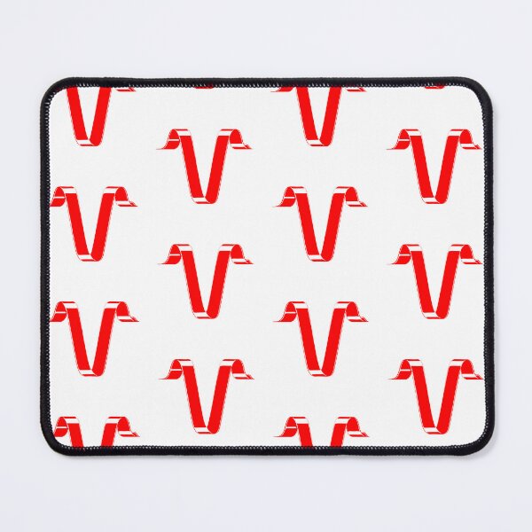 Item preview, Letter V – Retro Red Ribbon Monogram Calligraphy designed and sold by uncoXab.