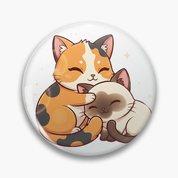 Item preview, Chibi Cat Nap – Calico & Siamese Sleeping Together designed and sold by meesub.