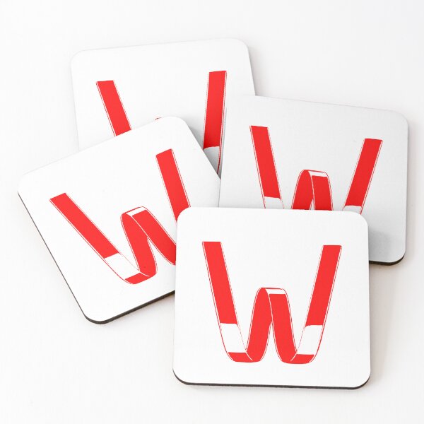 Item preview, Letter W – Retro Red Ribbon Monogram Calligraphy designed and sold by uncoXab.