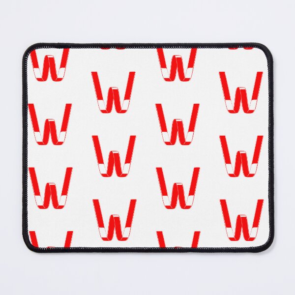 Item preview, Letter W – Retro Red Ribbon Monogram Calligraphy designed and sold by uncoXab.