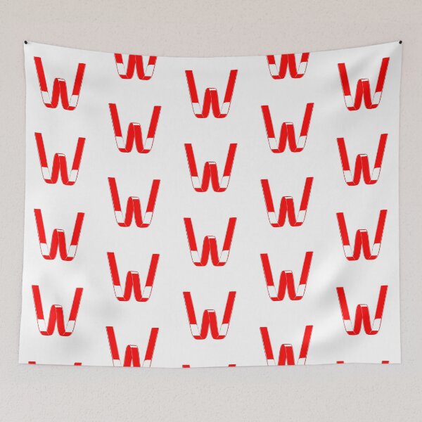 Item preview, Letter W – Retro Red Ribbon Monogram Calligraphy designed and sold by uncoXab.
