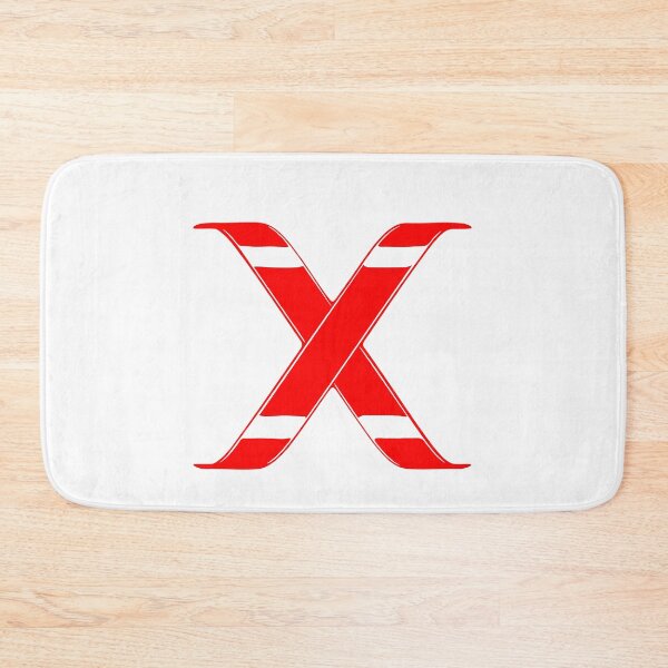 Item preview, Letter X – Retro Red Ribbon Monogram Calligraphy designed and sold by uncoXab.