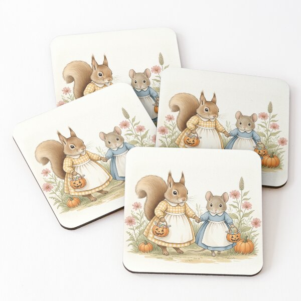 Item preview, Autumn Companions – Squirrel & Mouse in Harvest Dresses designed and sold by Pasteltone.