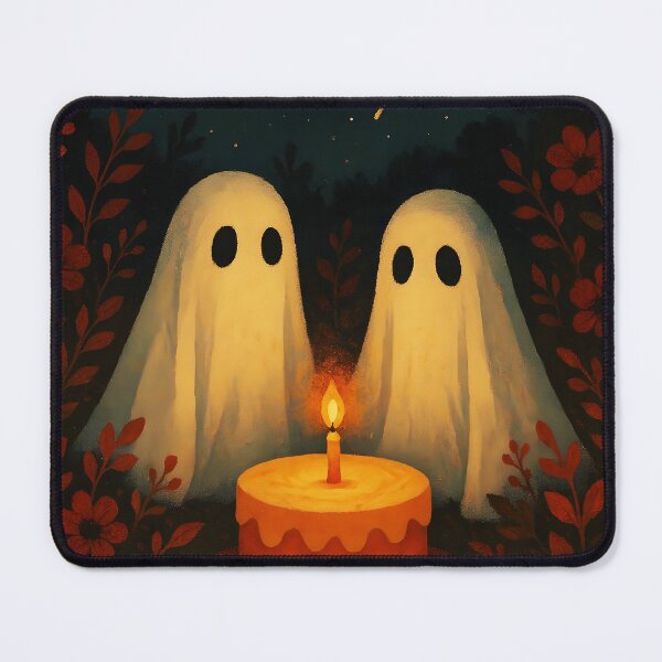 Item preview, Twin or Couple Ghost Birthday – Meteor Shower Celebration Among Fall Florals designed and sold by EmeraldeaArt.
