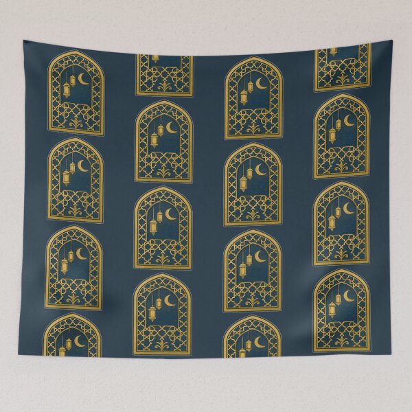 Item preview, Ramadan Window Vista - Golden Lantern & Crescent Moon designed and sold by D-Islamic.