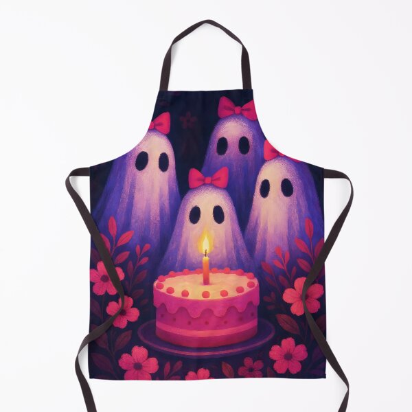 Item preview, Girly Ghost Birthday – Pink Floral Cake Celebration designed and sold by EmeraldeaArt.