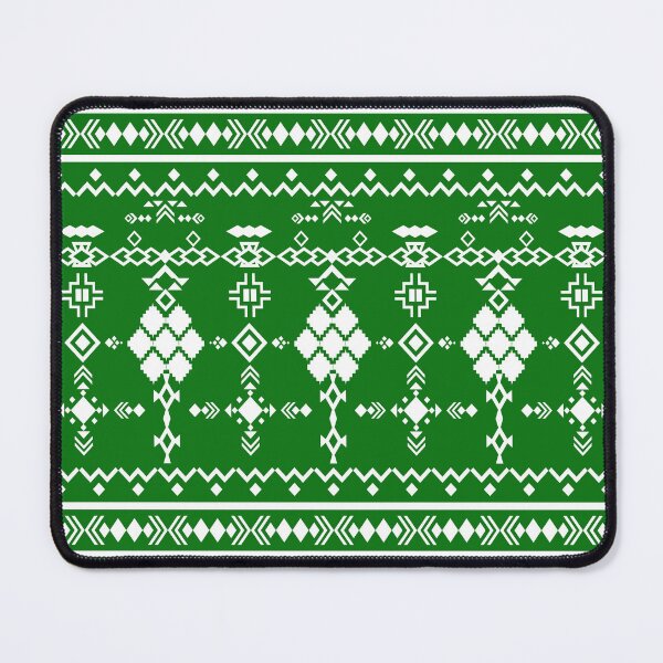 Item preview, Green and White Ethnic Seamless Pattern for Fabric, Holiday Sweater, and Digital Wallpaper Design designed and sold by DesignByNui.