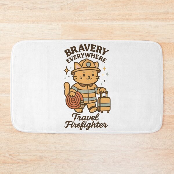 Item preview, Bravery Everywhere Cute Firefighter Cat Shirt | Travel Firefighter Appreciation Tee designed and sold by ClinicalHubs.