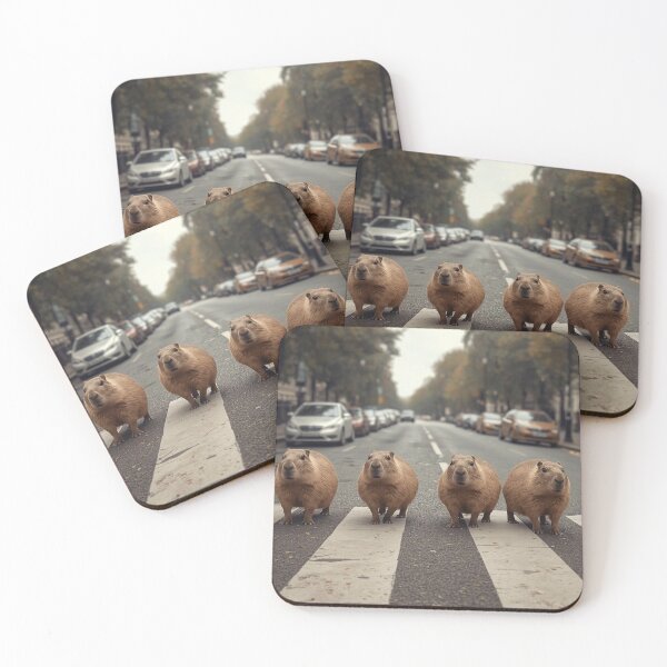 Item preview, Four capybaras on Abbey Road designed and sold by Toroxp.