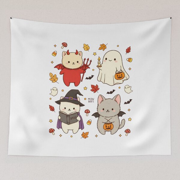 Item preview, Cute Kawaii Halloween Cats Meow Boos Spooky Design designed and sold by VividDripCo.