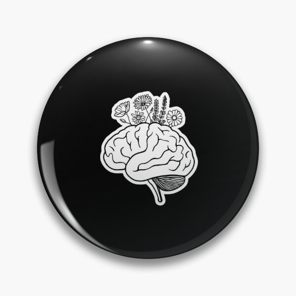 Item preview, Grow Positive Thoughts - Floral Brain Line Art designed and sold by MotivAura.