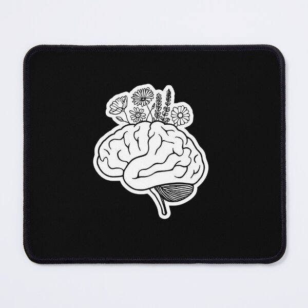 Item preview, Grow Positive Thoughts - Floral Brain Line Art designed and sold by MotivAura.