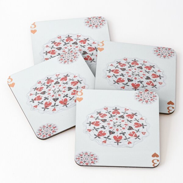 Item preview, Three of Hearts – Mandala Card Art designed and sold by Ateliê dos Naipes .