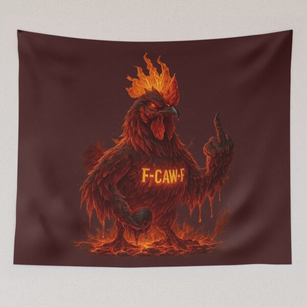 Item preview, F-CAW-F Fire Rooster – Flaming Angry Chicken Dark Humor Design designed and sold by TrendTribeTP.
