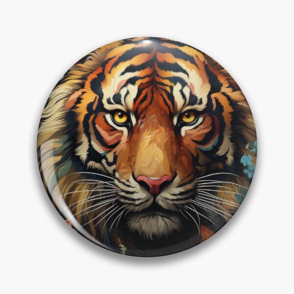 Item preview, Majestic Tiger Surrounded by Vibrant Floral Jungle designed and sold by Daagath.