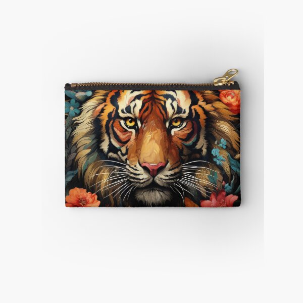 Item preview, Majestic Tiger Surrounded by Vibrant Floral Jungle designed and sold by Daagath.