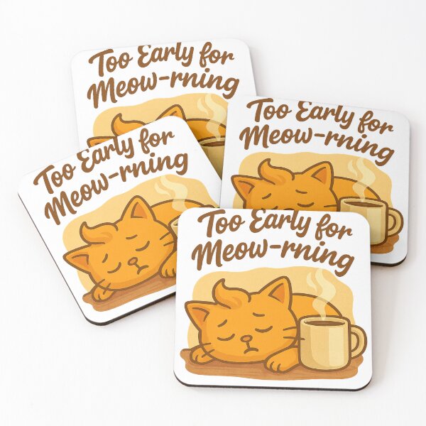 Item preview, Too Early for Meow-rning – Funny Sleepy Orange Cat Coffee Design designed and sold by MeowLaugh.