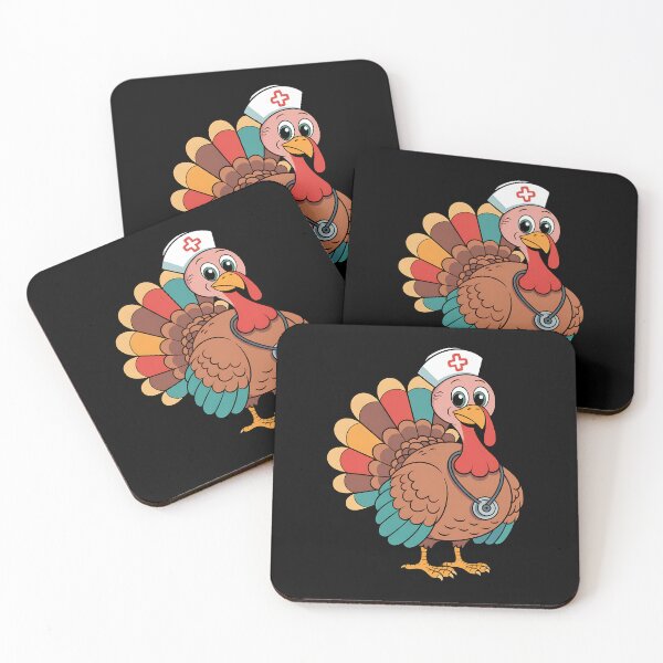 Item preview, Turkey Nurse Stethoscope Thanksgiving Fall Scrub Top designed and sold by BakeryDozen.