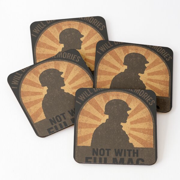 Item preview, Retro Military Soldier Silhouette – “I Will Die With Memories, Not With Fulmag” Vintage War Sun Design designed and sold by FrameFlow.