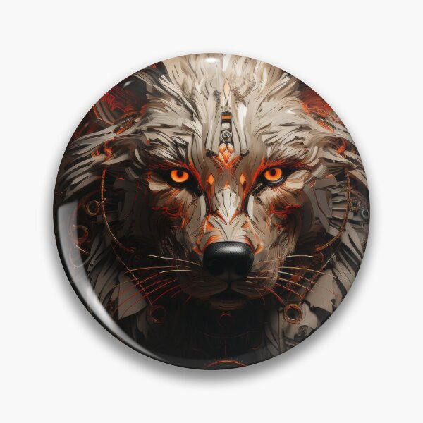 Item preview, Cybernetic Wolf with Glowing Eyes and Steampunk Detail designed and sold by Daagath.