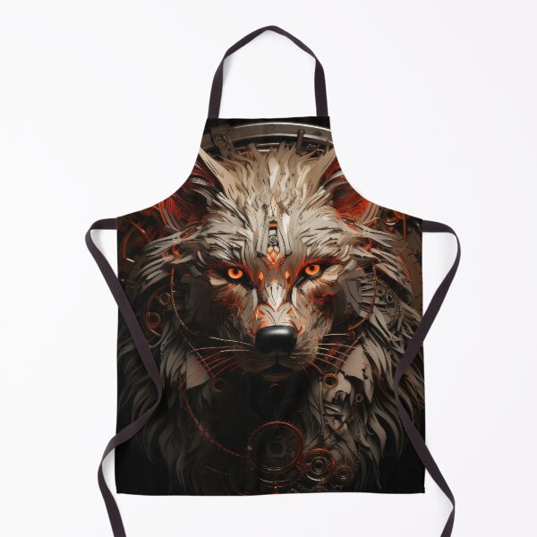 Item preview, Cybernetic Wolf with Glowing Eyes and Steampunk Detail designed and sold by Daagath.