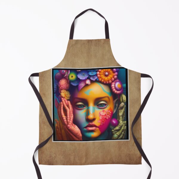 Item preview, Bright colorful woman with a strange artistic flowery face designed and sold by Henrybubbles400.