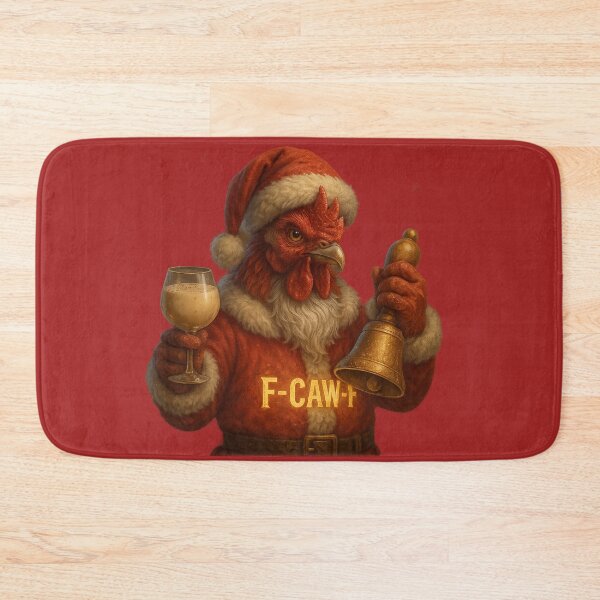 Item preview, F-CAW-F Santa Rooster – Drunk Christmas Chicken Dark Humor Design designed and sold by TrendTribeTP.