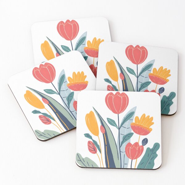 Item preview, Vibrant Folk Art Floral Bouquet: Modern Stylized Flower Pop designed and sold by VibranPalette.