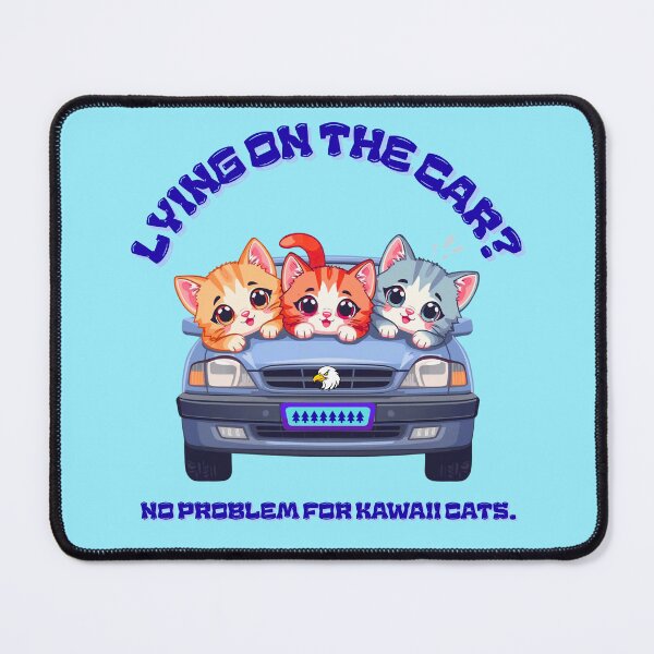 Item preview, Lying on the car? No problem with kawaii cats. designed and sold by Newprojectart.