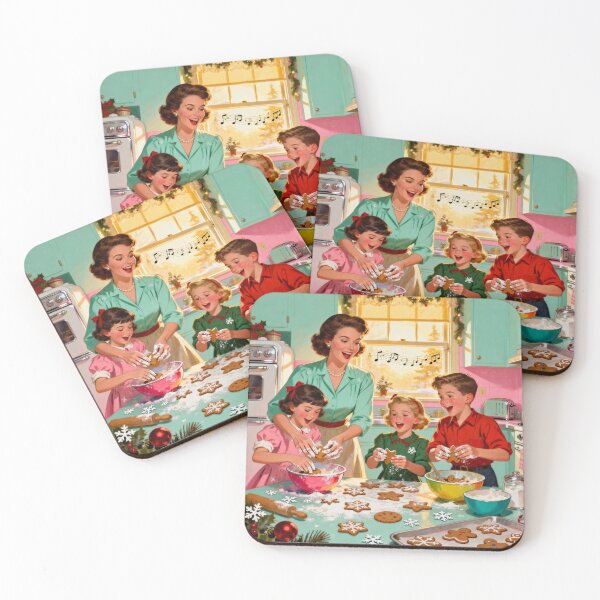 Item preview, 1950s Christmas Making Cookies in a Cozy Suburban Kitchen designed and sold by acceleratorhams.