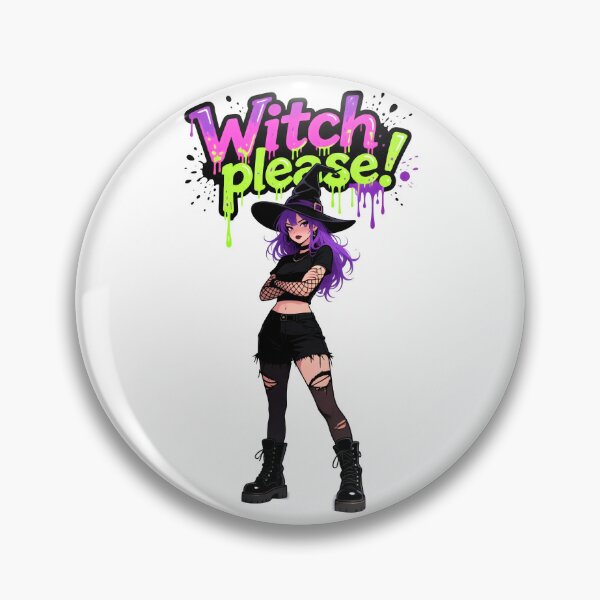 Item preview, Stylish witch with purple hair and hat designed and sold by ArtCreator2023.