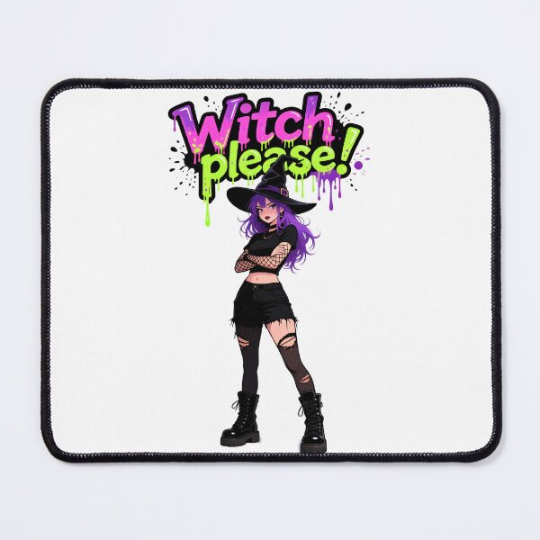 Item preview, Stylish witch with purple hair and hat designed and sold by ArtCreator2023.