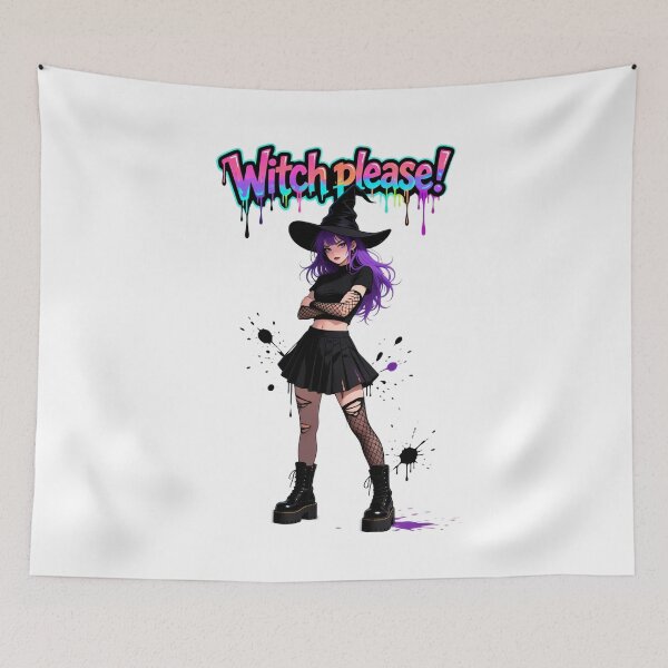 Item preview, Copy of Stylish witch with purple hair and hat designed and sold by ArtCreator2023.