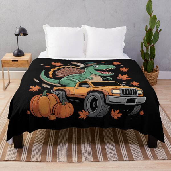 Item preview, Turkey Trex Monster Truck Dinosaur Fall Thanksgiving designed and sold by BakeryDozen.