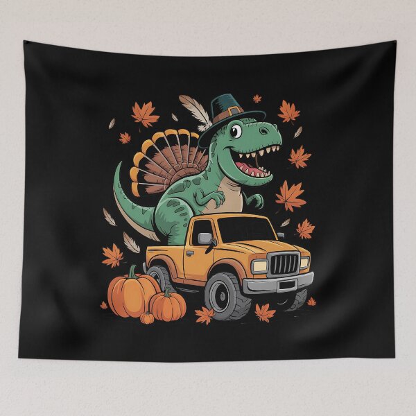 Item preview, Turkey Trex Monster Truck Dinosaur Fall Thanksgiving designed and sold by BakeryDozen.