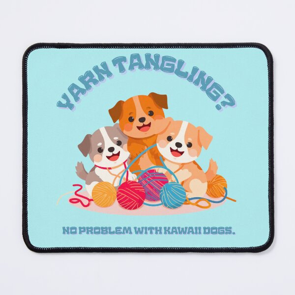 Item preview, Yarn tangling? No problem with kawaii dogs. designed and sold by Newprojectart.