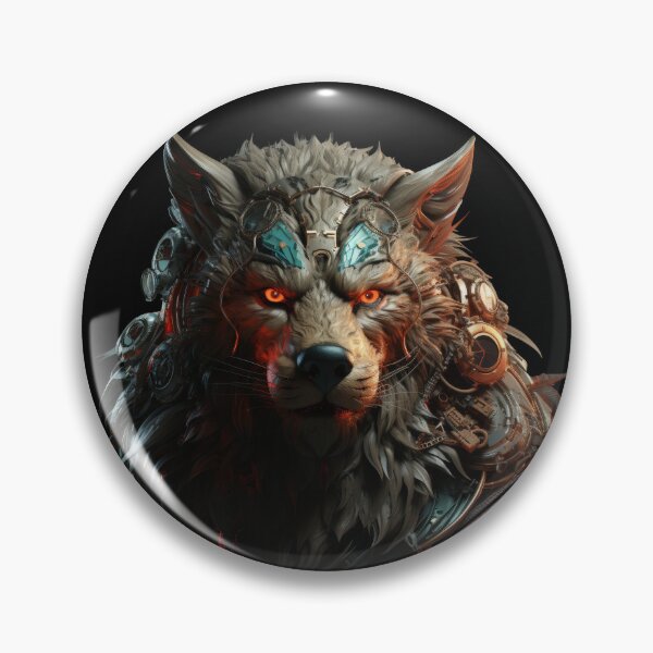 Item preview, Cyber Wolf Enforcer with Fiery Eyes and Tech Armor designed and sold by Daagath.
