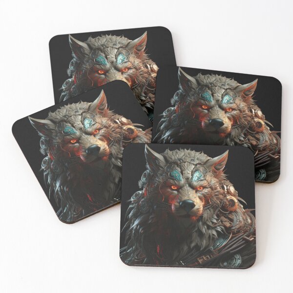 Item preview, Cyber Wolf Enforcer with Fiery Eyes and Tech Armor designed and sold by Daagath.