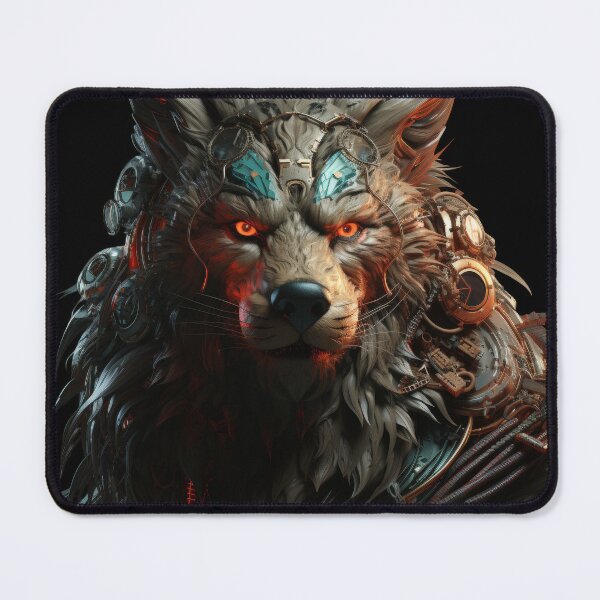 Item preview, Cyber Wolf Enforcer with Fiery Eyes and Tech Armor designed and sold by Daagath.