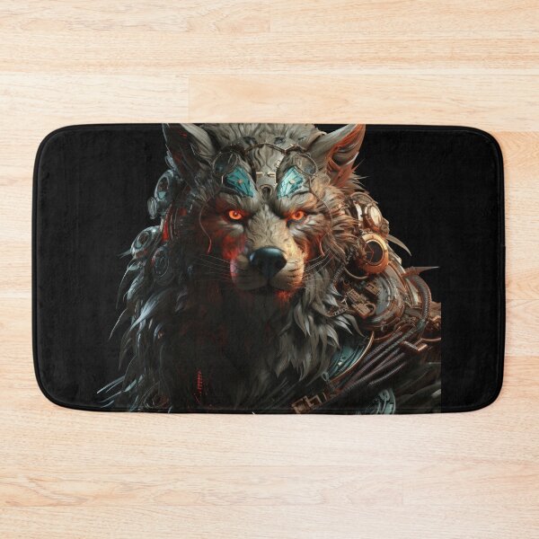 Item preview, Cyber Wolf Enforcer with Fiery Eyes and Tech Armor designed and sold by Daagath.